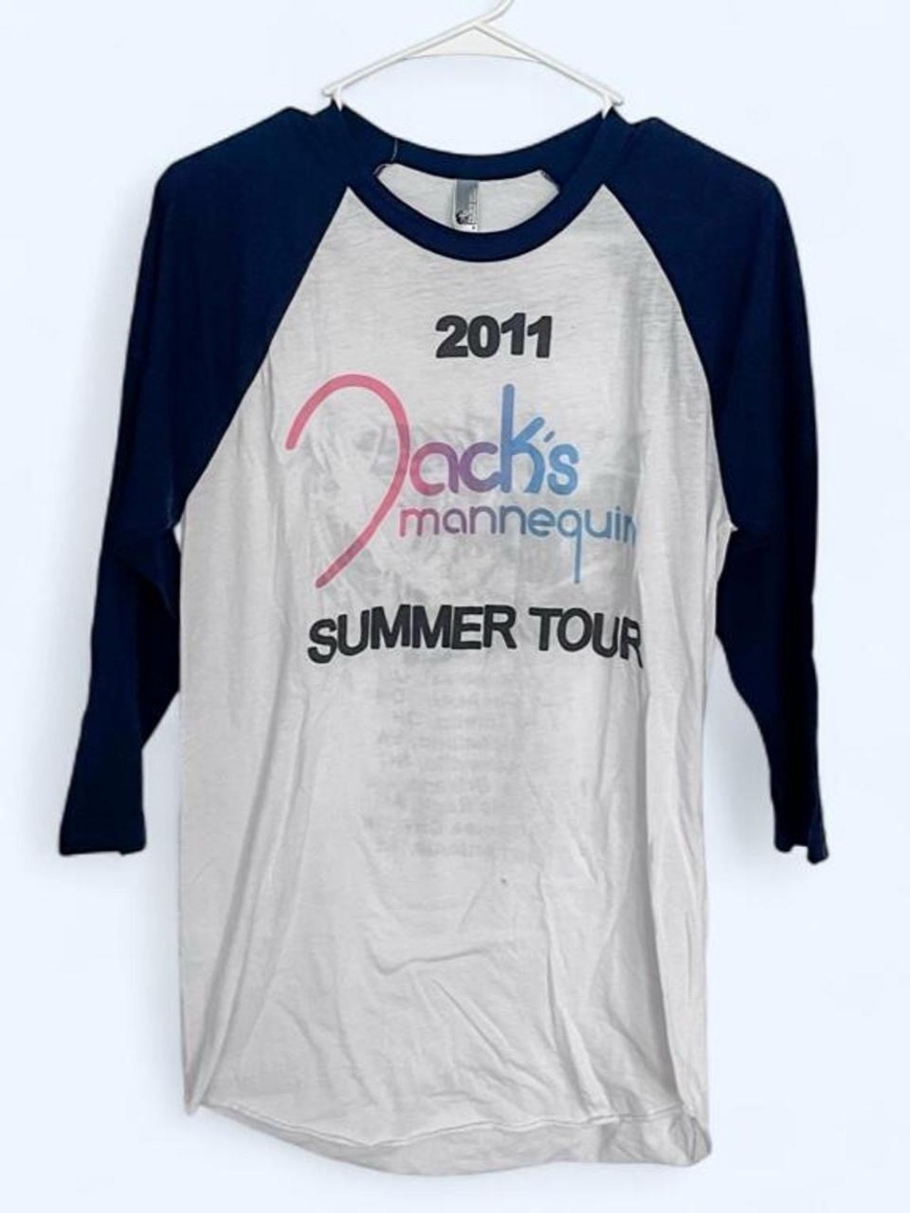 American Apparel Jack’s Mannequin Summer Tour 2011 Black & White Raglan Tee